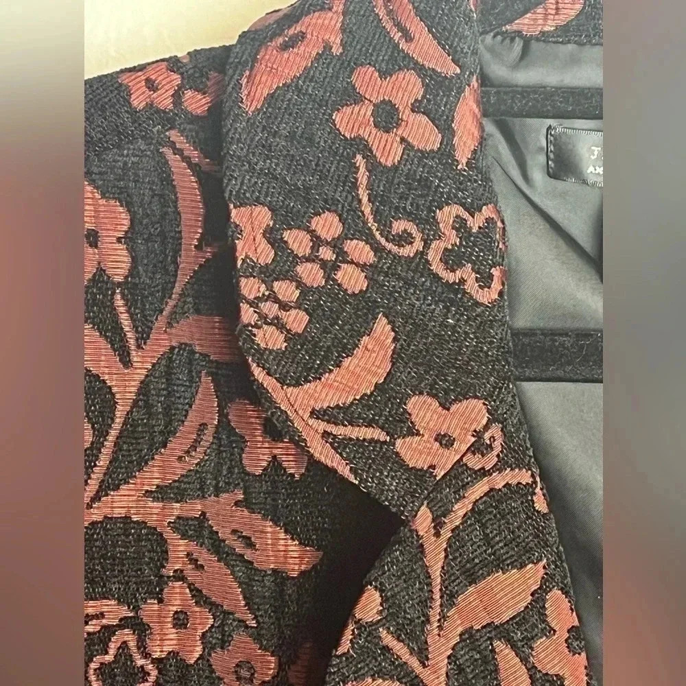 Jared Ross an August Silk Company NWT Brocade Contemporary Blazer Black Size 10 - Picture 3 of 14